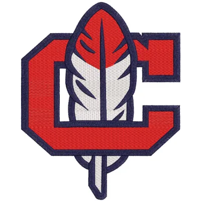 Cleveland Indians big C logo embroidery design preview for stitching on apparel and accessories.