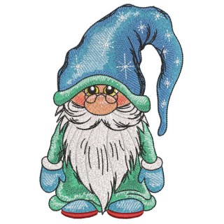 Winter gnome with glasses embroidery design - Embroidery Design