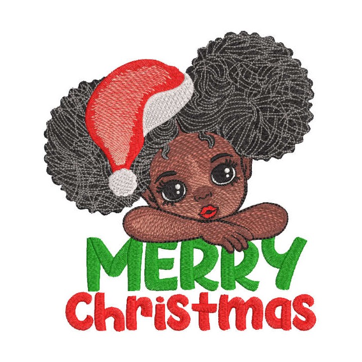 Little miss Christmas embroidery design - Embroidery Design