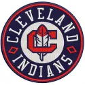 Cleveland Indians MLB logo embroidery design showcased on a fabric background, ideal for caps and t-shirts.