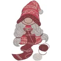 Preview of a whimsical knitting dwarf embroidery design featuring a cheerful gnome surrounded by yarn.