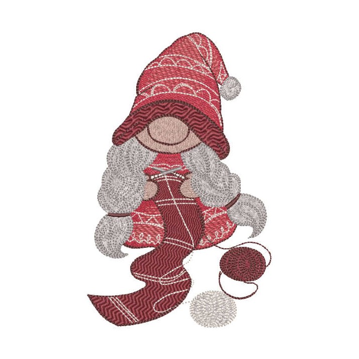 Knitting dwarf embroidery design - Embroidery Design