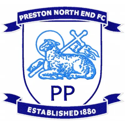 Embroidered design of the Preston North End FC logo, ideal for football apparel and accessories.