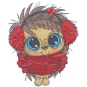 Warmly dressed hedgehog embroidery design showcasing a cute hedgehog in cozy attire for creative stitching projects.