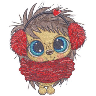 Warmly dressed hedgehog embroidery design - Embroidery Design