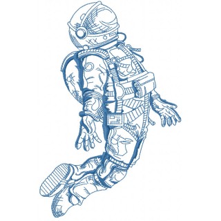 Hovering astronaut embroidery design - Embroidery Design