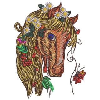 Bright Summer horse embroidery design - Embroidery Design