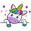 Unicorn fantasy time embroidery design featuring a whimsical unicorn for colorful stitching projects.