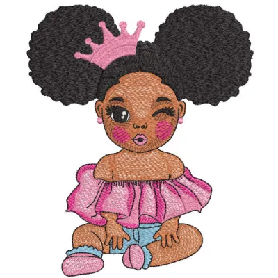 Born a princess embroidery design showcasing elegant lettering for girls' apparel and accessories.