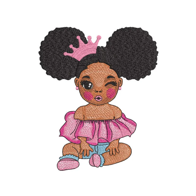 Born a princess embroidery design showcasing elegant lettering for girls' apparel and accessories.