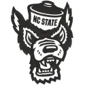 NC State Wolfpack mascot logo embroidery design showcasing vibrant stitched details for apparel and accessories.