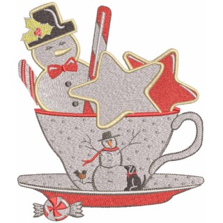 Christmas magic in a mug with milk embroidery design - Embroidery Design