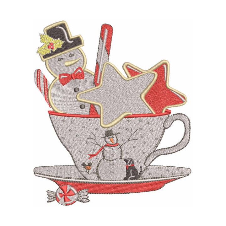 Christmas magic in a mug with milk embroidery design - Embroidery Design