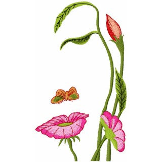 Flower lady embroidery design - Embroidery Design