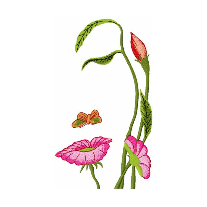 Flower lady embroidery design - Embroidery Design