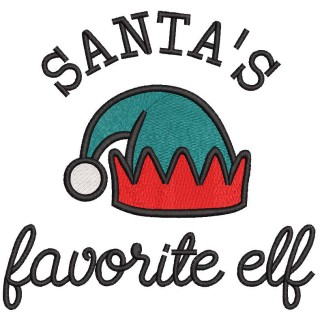 Santa's favorite elf embroidery design - Embroidery Design