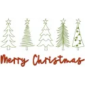Preview of Merry Christmas trees embroidery design featuring festive tree motifs for holiday stitching projects.