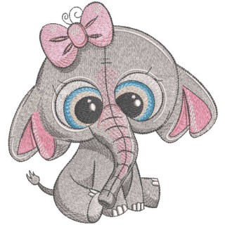 Elephant Mary embroidery design - Embroidery Design