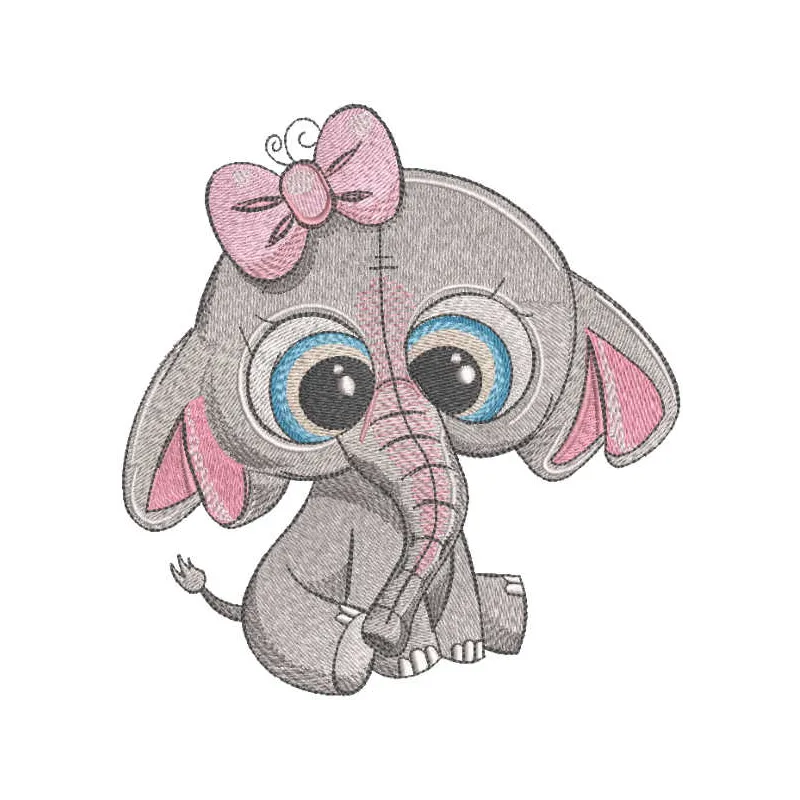 Preview of the Elephant Mary embroidery design, showcasing a charming elephant motif for creative stitching projects.