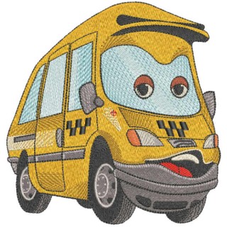 Funny taxi embroidery design - Embroidery Design