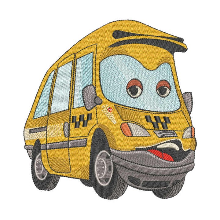 Funny taxi embroidery design - Embroidery Design
