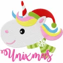 Preview of the Unixmax embroidery design featuring a whimsical unicorn motif, ideal for creative stitching projects.