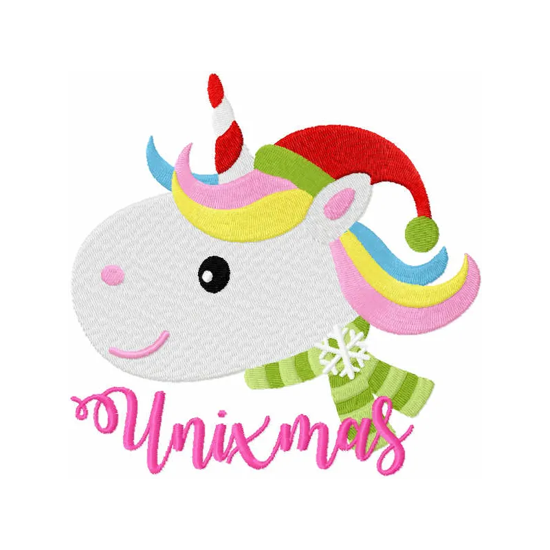 Preview of the Unixmax embroidery design featuring a whimsical unicorn motif, ideal for creative stitching projects.