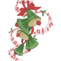Preview of a green Christmas bells embroidery design featuring festive motifs for holiday crafting projects.