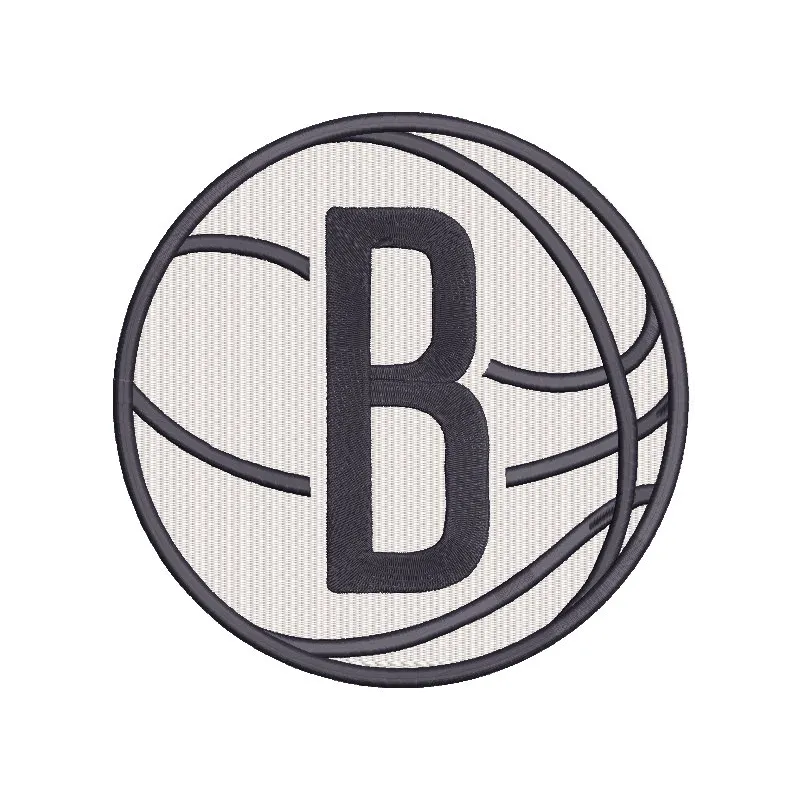 Embroidery design preview of the Brooklyn Nets Alternate Logo 2025, showcasing intricate details for stitching.