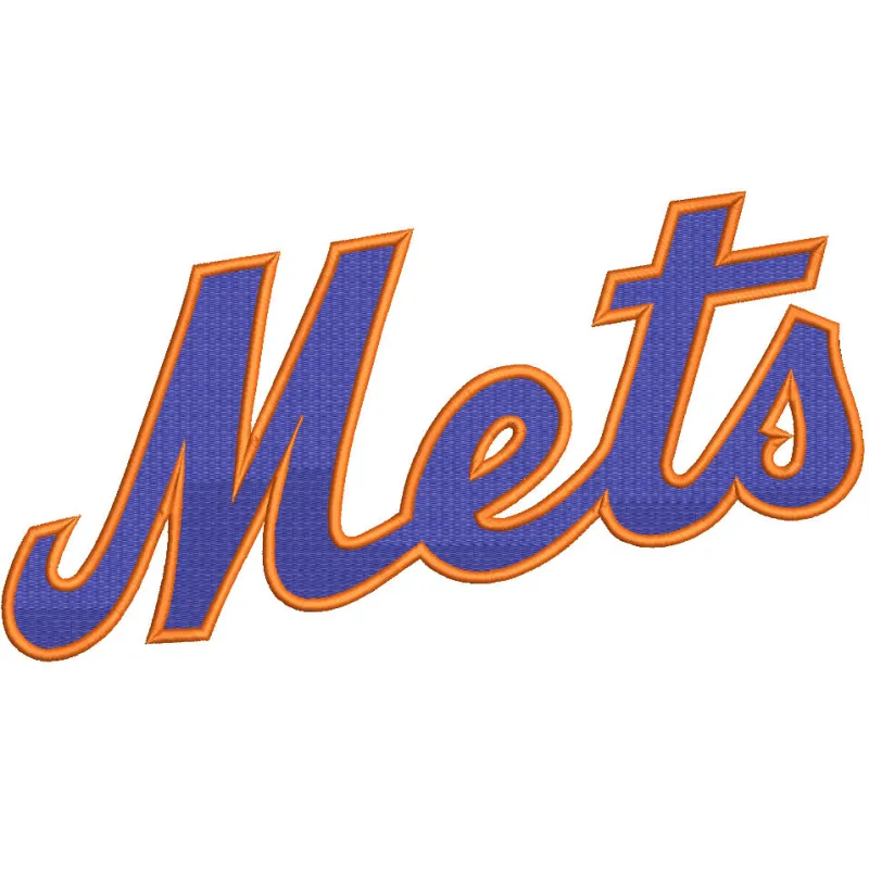 Embroidery design featuring the New York Mets black alternate jersey logo, perfect for sports apparel.