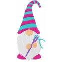 Dwarf with needle embroidery design showcasing a charming gnome figure, ideal for creative stitching projects.