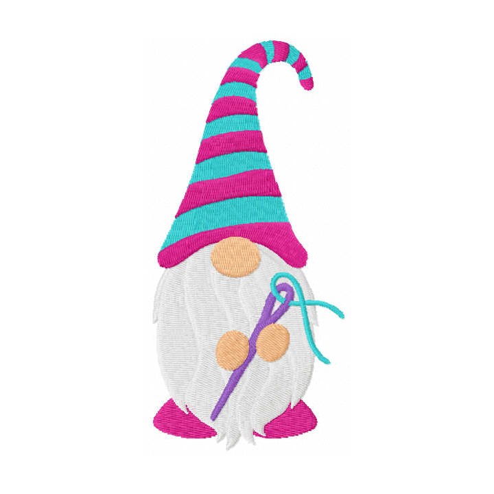 Dwarf with needle embroidery design - Embroidery Design