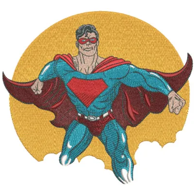 Preview of the My Loving Super Hero embroidery design featuring a vibrant superhero motif for creative stitching.