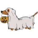 Halloween Dog Ghost embroidery design featuring a cute ghostly pup, perfect for festive stitching projects.
