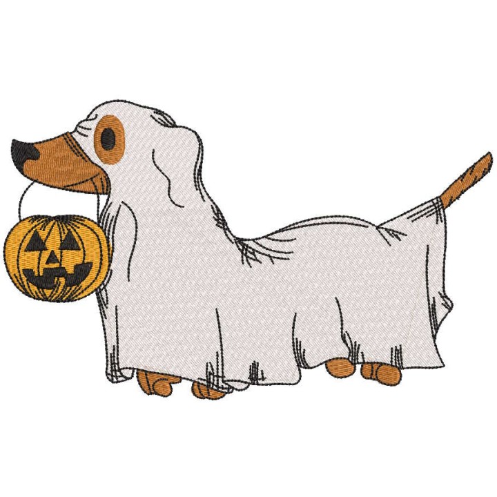 Halloween Dog Ghost embroidery design - Embroidery Design