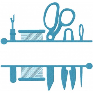 Sewing split monogram frame embroidery design - Embroidery Design