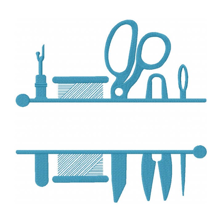 Sewing split monogram frame embroidery design - Embroidery Design