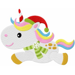 Baby unicorn santa embroidery design - Embroidery Design