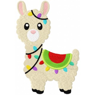 Llama like Christmas garland embroidery design - Embroidery Design