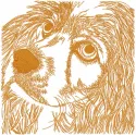 Preview of a dog big sketch embroidery design, showcasing a detailed stitched motif for various fabric projects.