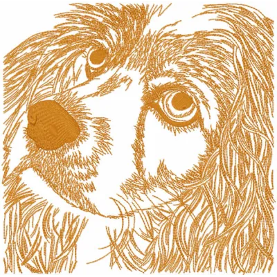 Preview of a dog big sketch embroidery design, showcasing a detailed stitched motif for various fabric projects.