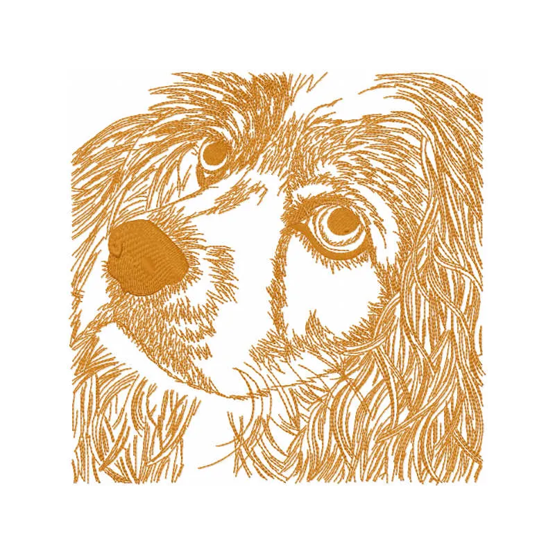 Preview of a dog big sketch embroidery design, showcasing a detailed stitched motif for various fabric projects.