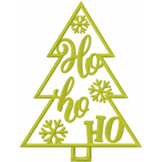 Christmas tree ho ho ho embroidery design - Embroidery Design
