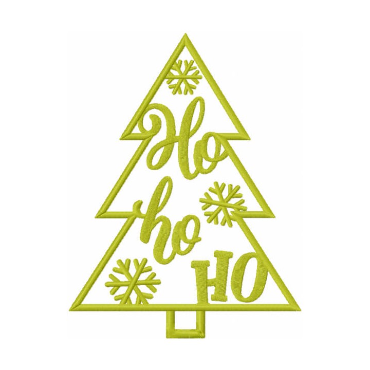 Christmas tree ho ho ho embroidery design - Embroidery Design
