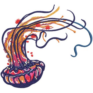 Rainbow jellyfish embroidery design - Embroidery Design