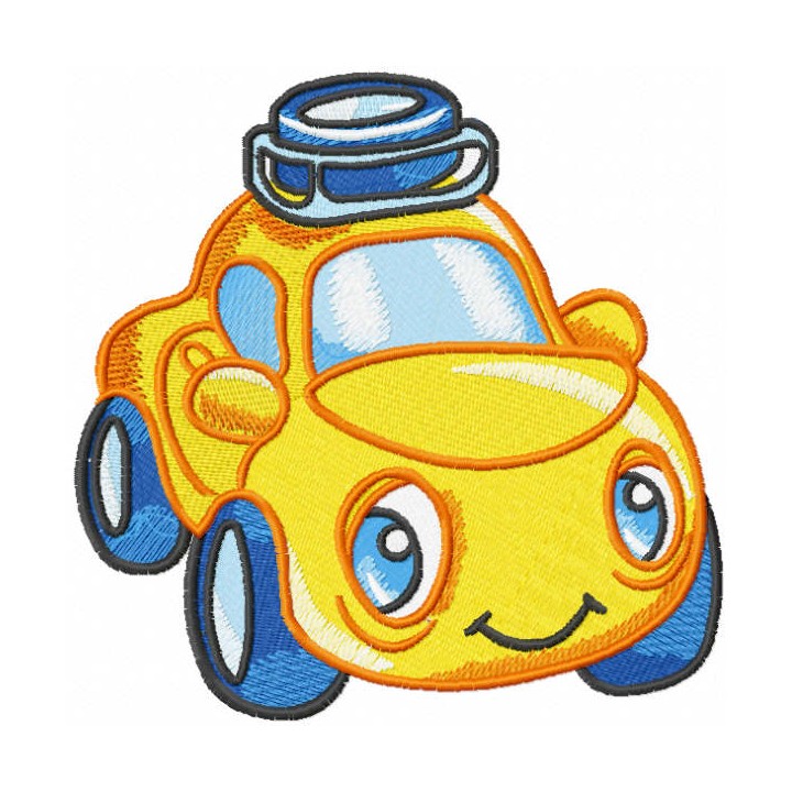 Yellow baby car embroidery design - Embroidery Design