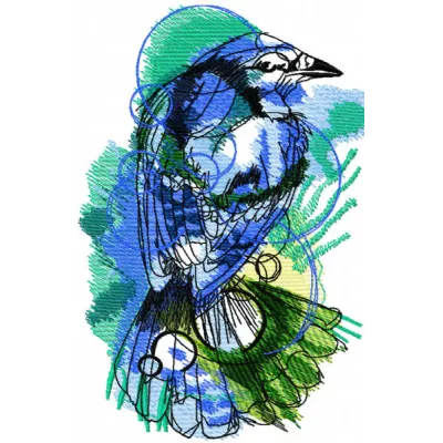 Sparrow watercolor style embroidery design showcasing a delicate bird motif for creative stitching projects.