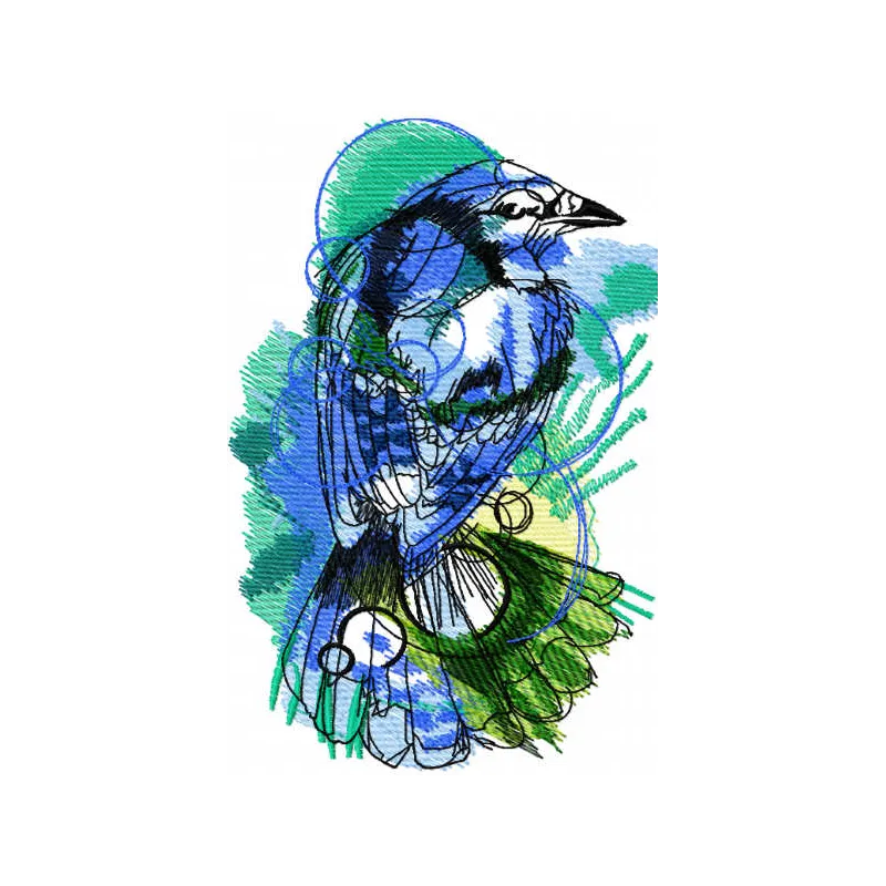 Sparrow watercolor style embroidery design showcasing a delicate bird motif for creative stitching projects.