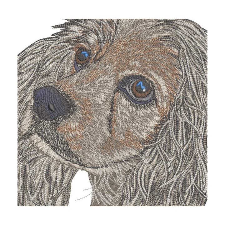Grey spaniel muzzle embroidery design - Embroidery Design