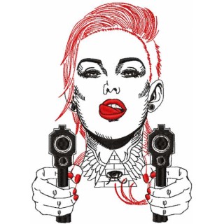 At gunpoint embroidery design - Embroidery Design